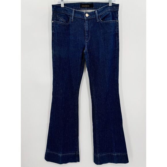 GOLDSIGN Stardust Dark Wash Flare Jeans Size 30 - Picture 2 of 8